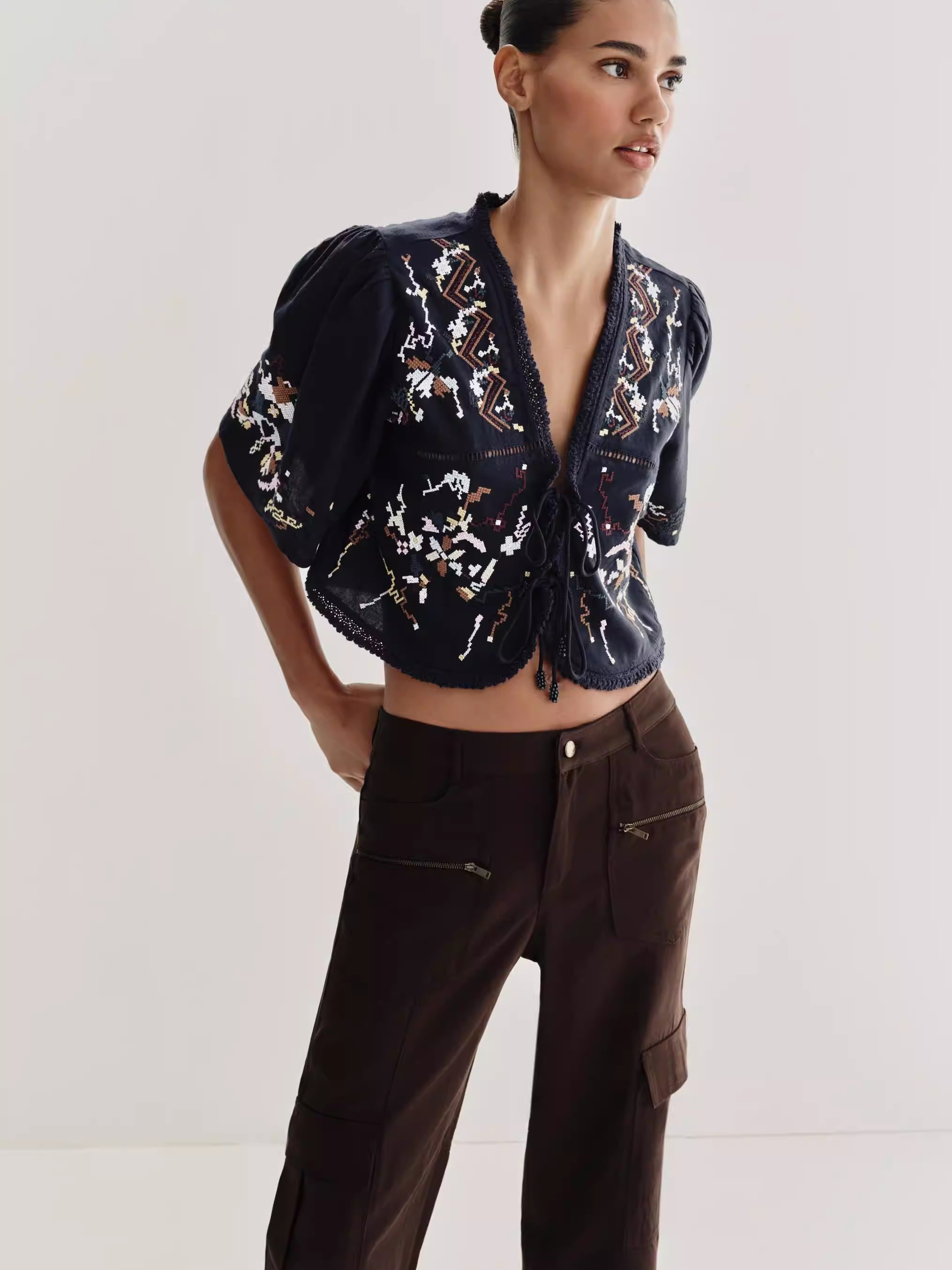 Ethnic Fashion Design - Nuova maglia estiva da donna, ampia,